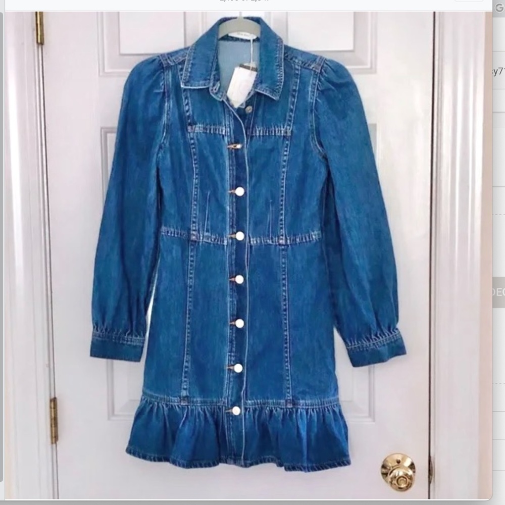denim mini shirtdress S - Picture 2 of 8